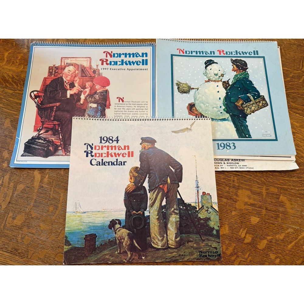 Lot Of 3 Original Norman Rockwell Calendars‎ READ